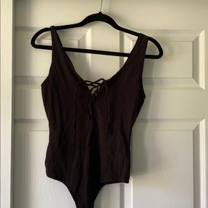 PacSun Lace up Black Bodysuit